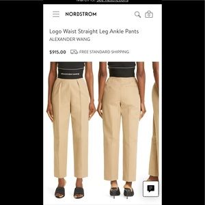 Alexander Wang  brand new straight leg trouser in cotton tailoring